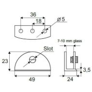 X-DRŽALO STEKLA 49*24*23mm 7-10mm KROM-mere