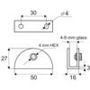 X-DRŽALO STEKLA 50*16*27mm 4-8mm KROM-mere