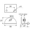 X-DRŽALO STEKLA 50*30*27mm 4-8mm ALU-mere
