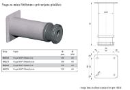 Pohištvena noga fi 60x100 mm siva s ploščico-mere