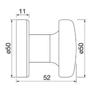 Vratni gumb MARCHESI z rozeto ø 50 inox-mere