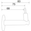 Nosilec ročajne letve ø 50 mm razmak 75 mm inox kromiran-mere