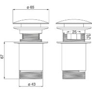 Prelivni sifon za umivalnik 5/4"krom-mere