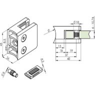 objemni-nosilec-za-steklo-oglat-45x45x25-inox-brusen-v2a-mere