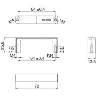 rocaj-club-razmak-lukenj-64-mm-sirina-72-mm-cinkova-litina-crn-mat-lakiran