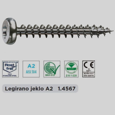 Slika za kategorijo Bombirana glava TX inox A2