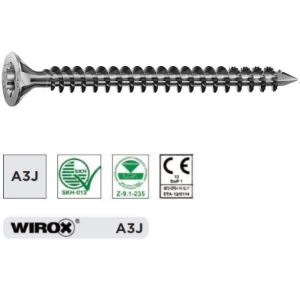 Lesni vijak z vgr.gl. SPAX 8.0 x 550, celi navoj, torx 40 Wirox-srebrno