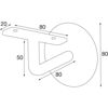 nosilec-rocajne-letve-schossmetall-okrogel-odmik-od-stene-80-mm-crno-premazan