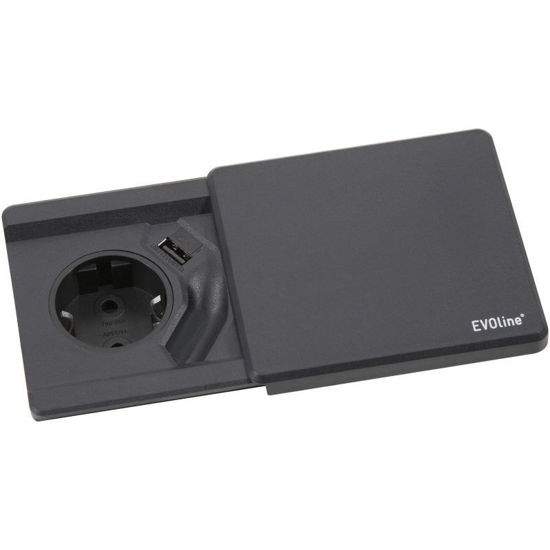 vticnica-evoline-square-80-schuko-z-usb-polnilnikom-crn