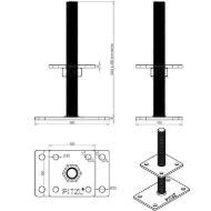 pitzl-nosilec-stebrov-tipa-11013-1200-prevlecen-z-zinip-z-navojno-palico-mere