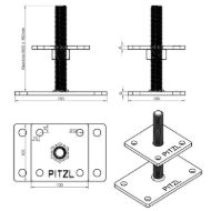 pitzl-nosilec-stebrov-tipa-11009-1100-prevlecen-z-zinip-z-navojno-palico-mere