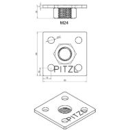 pitzl-plosca-s-5-luknjami-80x80x5-z-matico-m24-zavarjena-prevlecena-z-zinip-mere