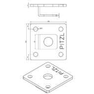 pitzl-plosca-s-5-luknjami-za-m24-z-varnostno-spono-100x100x6-prevlecena-z-zinip-mere