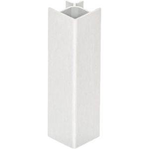 Podnožna letev, zunanji kot 90°, umetna masa, V: 150 mm, sijajno bela, s folijo