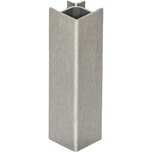 Pokrivni profili, zunanji kot 90°, umetna masa, V: 150 mm krtačen inox s folijo