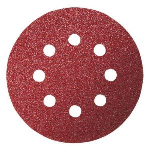Brusni papir 125 mm, 8-lukenj,prit.z jezičkom,gra. 80 (5 kos) za vse vrste lesa