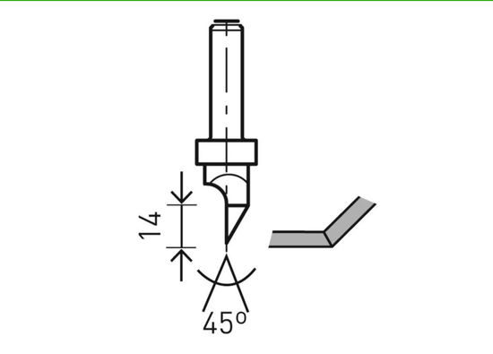 Slika Rezkar Festool V-utor za mavčne plošče HW S8 D12,5 / 45 °