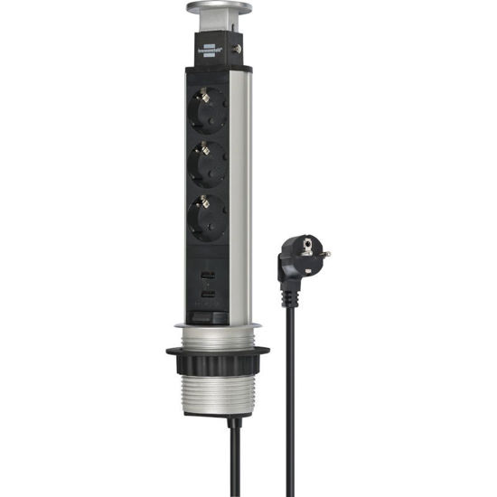brennenstuhl-vticnica-tower-power-3-x-schuko-usb-a-polnilnik-barva-aluminija