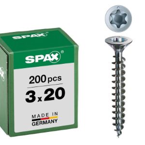 Vijak z ugr.gl. SPAX 3.0 x 20 CN, torx 10 Wirox s certifikatom,majhno pak.