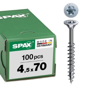 SPAX vijak z ugr.gl. 4.5 x 70 DN, torx 20 Wirox s certifikatom,majhno pak.