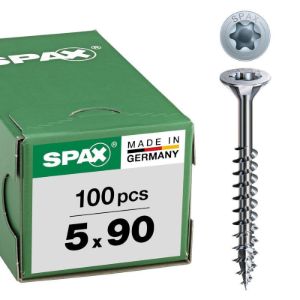 SPAX vijak z ugr.gl. 5.0 x 90 DN, torx 20 Wirox s certifikatom, majhno pakiranje