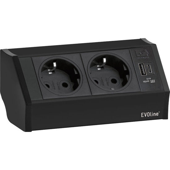 evoline-v-dock-vticnica-2-x-schuko-usb-a-c-polnilnik-crn