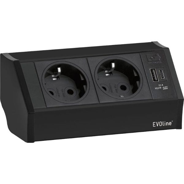 evoline-v-dock-vticnica-2-x-schuko-usb-a-c-polnilnik-crn