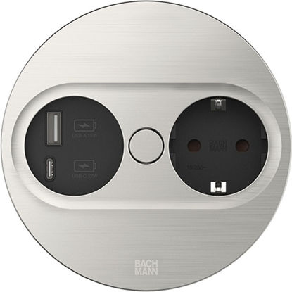 bachmann-vgradna-vticnica-twist-2-okrogla-vticnica-schuko-usb-videz-inox