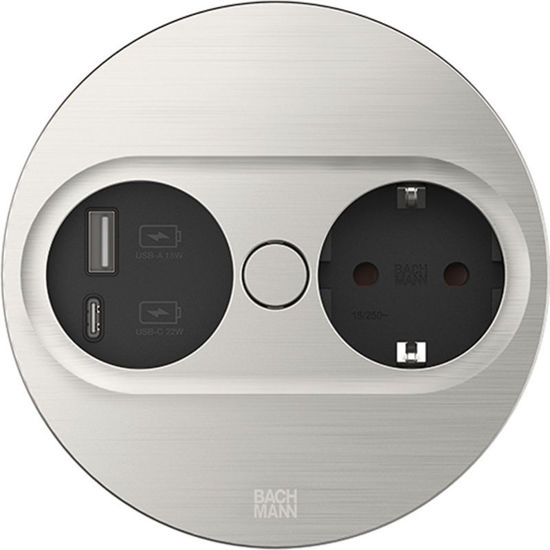 bachmann-vgradna-vticnica-twist-2-okrogla-vticnica-schuko-usb-videz-inox