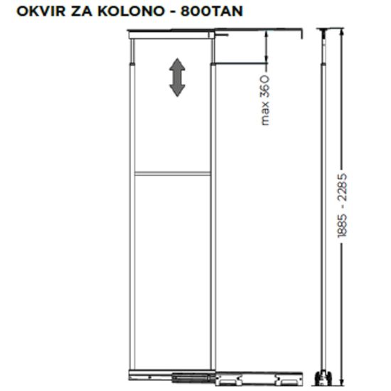 Slika 800TAN okvir za kolono 1885/2285 ČRN