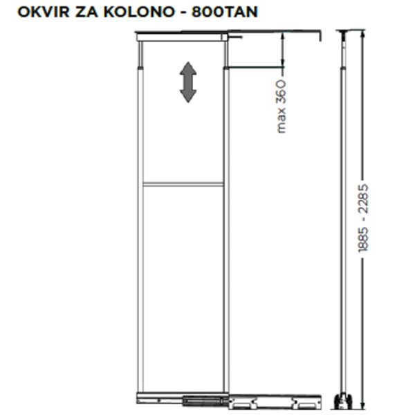 Slika 800TAN okvir za kolono 1885/2285 ČRN