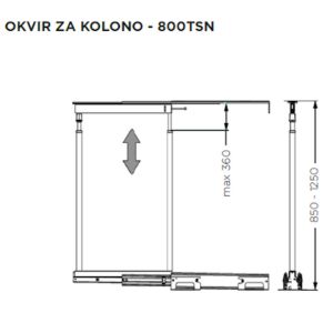800TSN okvir za kolono 850/1250 ČRN