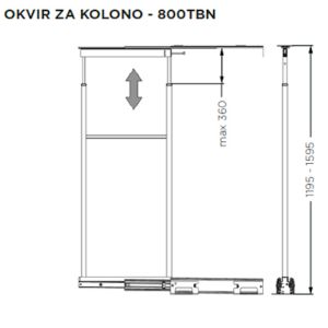 800TBN OKVIR ZA KOLONO 1195/1595 ČRN