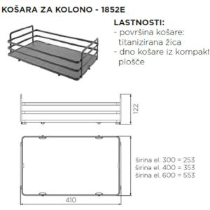 1852E/30 ELLITE košara za kolono EL. 30