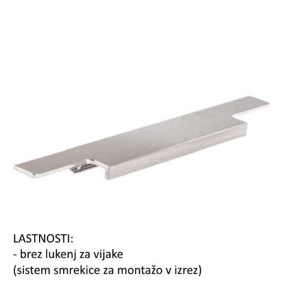 Aluminijast Pohištveni Ročaj Grimme AL 0802 496mm (Mat Inox)