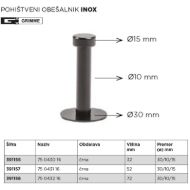 Pohištveni stenski obešalniki Grimme 75 043 (Črn Inox, 32-72mm) -mere
