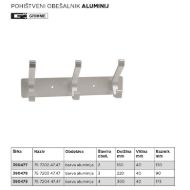 Aluminijasti stenski obešalniki Grimme 75 720 (2-4 Kljukice)-mere