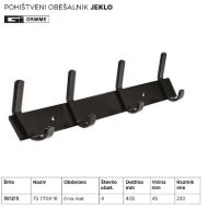 Pohištveni stenski obešalnik Grimme 75 7704 16 (4 Kljukice)-mere