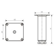 Pohištvene noge fi40×150 mm (Siva, Črna, Inox, Krom, Bela)-mere