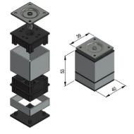 Pohištvene noge SISO 40x40 mm (H=50-150 mm)-mere