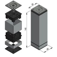 Pohištvene noge SISO 40x40 mm (H=50-150 mm)-mere