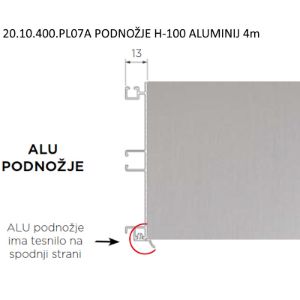 20.10.400.PL07A PODNOŽJE H-100 ALUMINIJ 4m