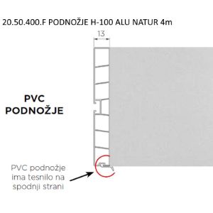20.50.400.F PODNOŽJE H-100 ALU NATUR 4m