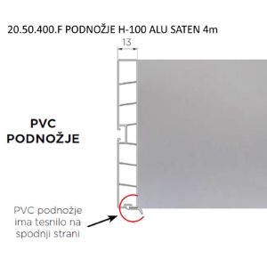 20.50.400.F PODNOŽJE H-100 ALU SATEN 4m