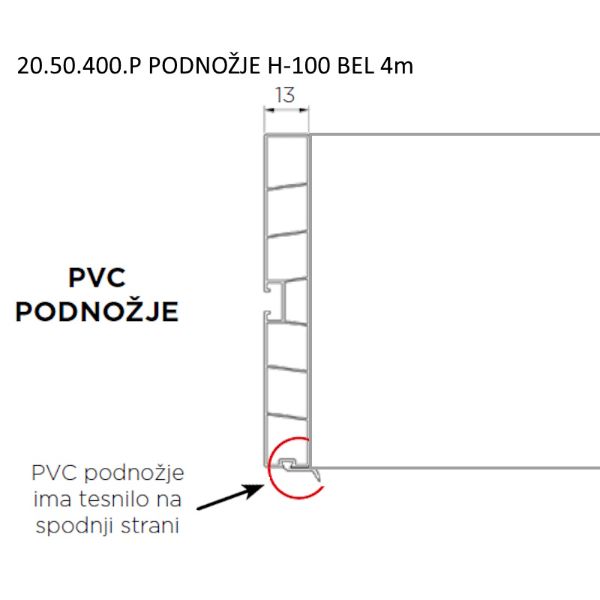 VOLPATO Podnožna letev H-100 Bela 4m (20.50.400.P)