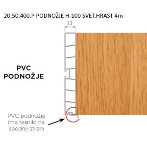 20.50.400.P PODNOŽJE H-100 SVET.HRAST 4m