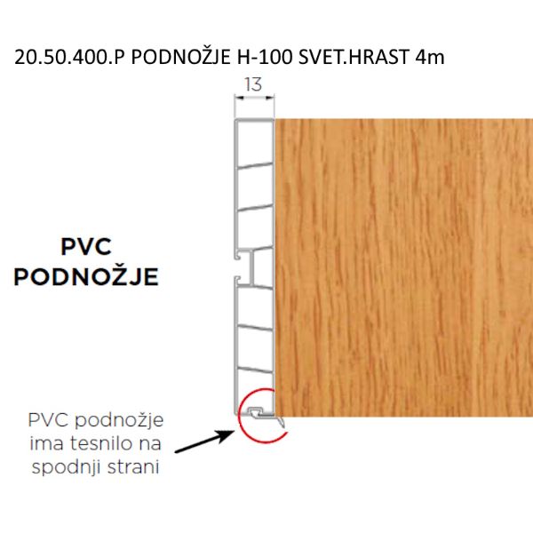 VOLPATO Podnožna letev H-100 Svetli hrast 4m (20.50.400.P)