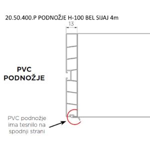 20.50.400.P PODNOŽJE H-100 BEL SIJAJ 4m
