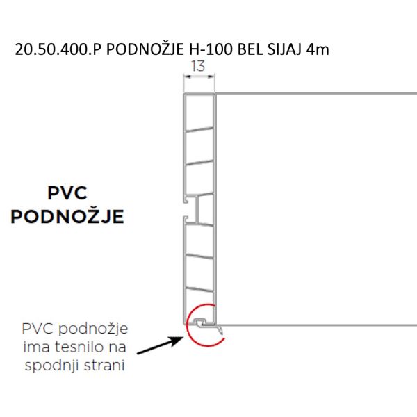 VOLPATO Podnožna letev H-100 Bel sijaj 4m (20.50.400.P)