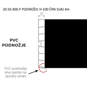 20.50.400.P PODNOŽJE H-100 ČRN SIJAJ 4m